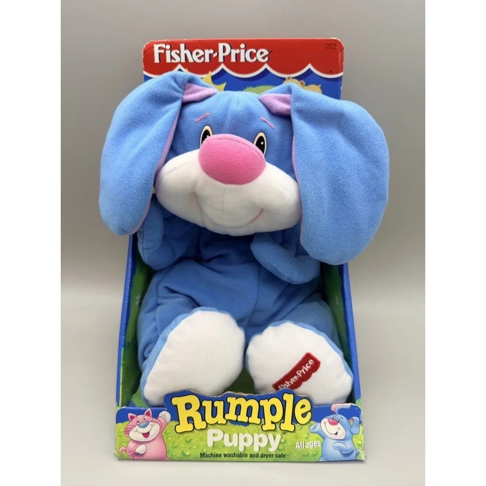 VTG 1998 Fisher Price Rumple Puppy Dog Stuffed Plush Floppy Toy RARE NIB 14